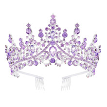 Crown Tiara for Women Alloy Tiara Crown Bridal Crown Tiara Princess Queen Fairy Bridal Headpiece Wedding Crown Alloy Birthday Party Prom Gift Purple