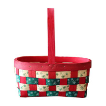 Panier cadeau de Noël en bois avec bonbons 18,5 x 14 x 8 cm