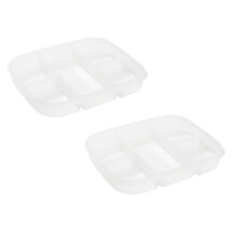 2/1pc Divided Serving Tray with Lid, 5-Compartment Party Platter, Snack/Veggie/Relish Container – Compatible with Standard Sizes