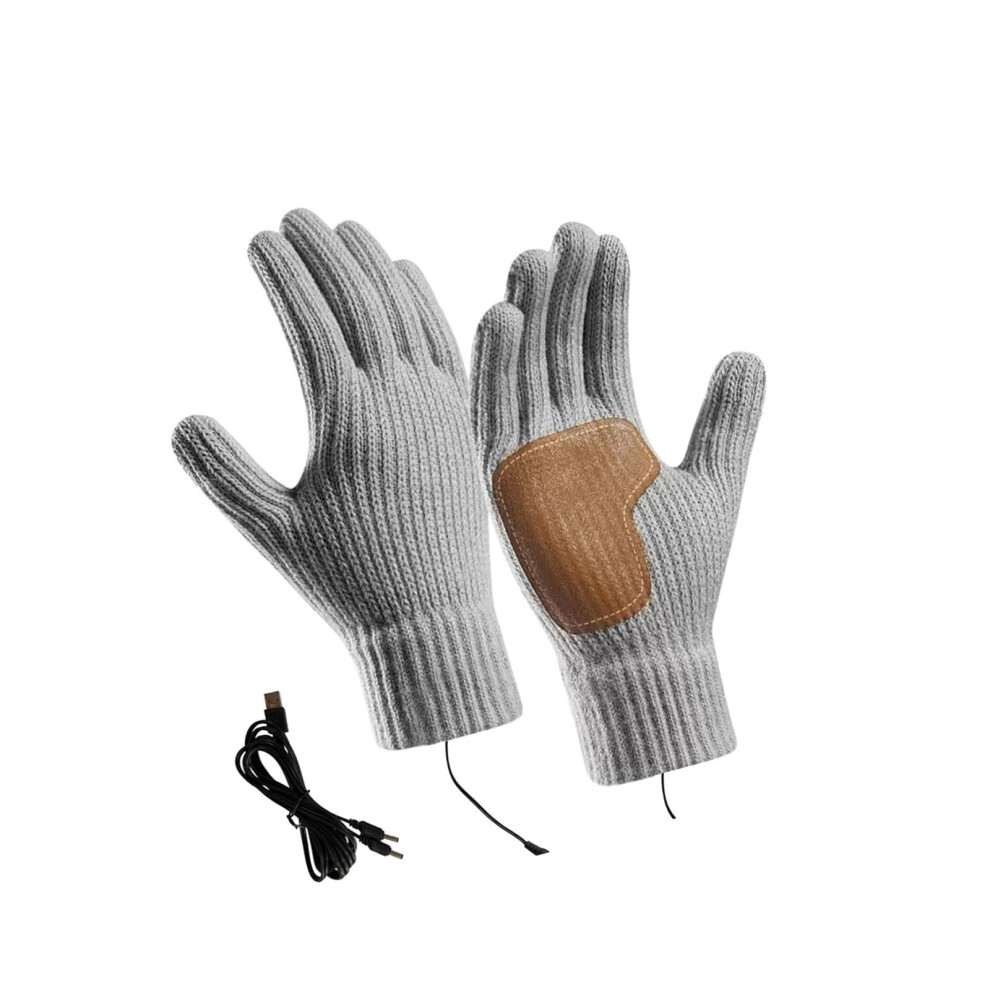 Non-Slip Usb Heated Gloves, Waterproof & Windproof Thermal Winter Gloves For Motorcycle, Skiing, Hiking, Outdoor Work (Grey) Â Compatible With Usb Grey 9028731762562