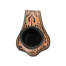 Portagesso da biliardo con supporto magnetico rotondo in pelle incisa per stecca da biliardo, snooker e accessori silenziosi per biliardo.