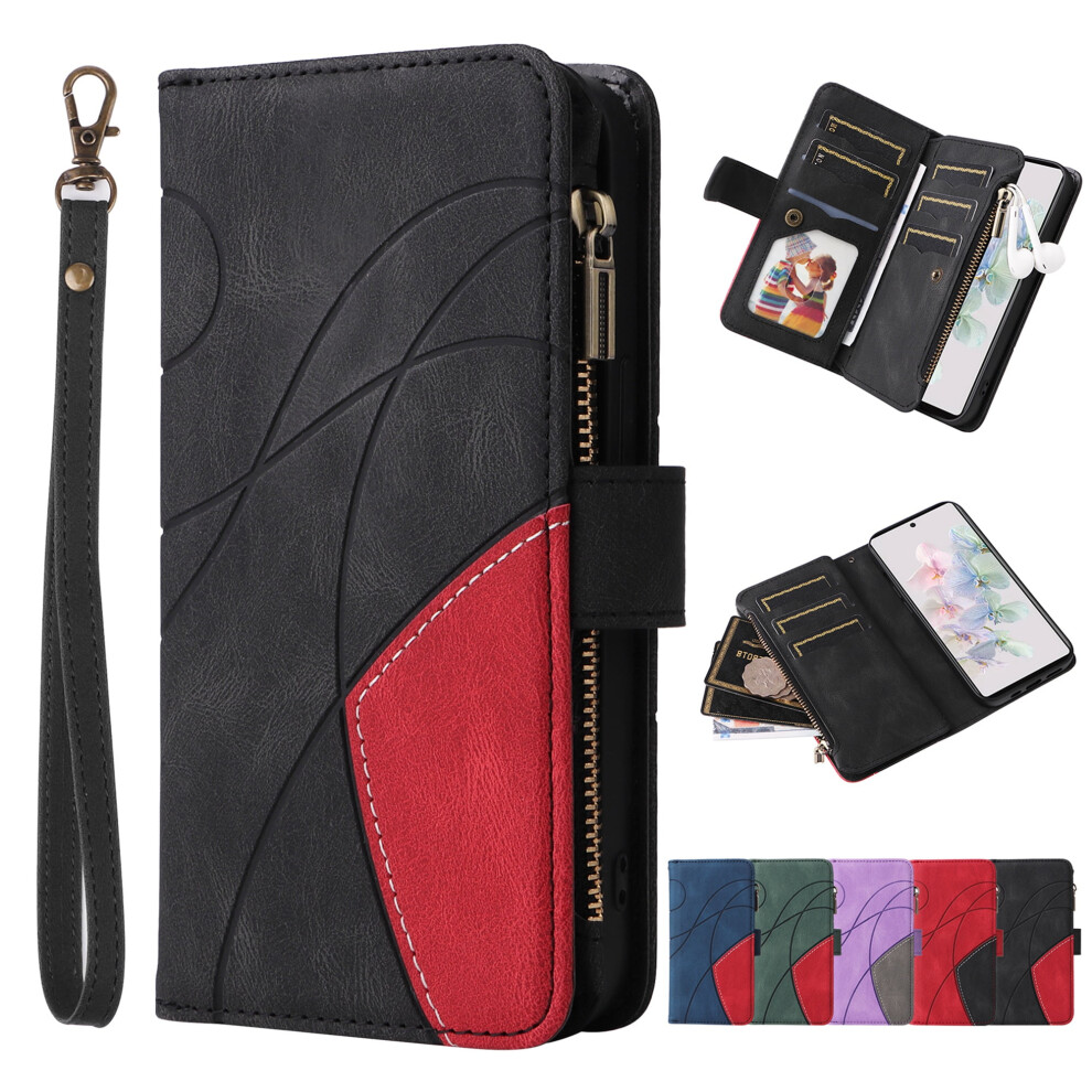 Compatible With Samsung Galaxy A25 Wallet Phone Case Â Pu Leather Folio With 9-Card Holder, Zipper Pocket, Magnetic Closure & Wrist Strap, Black 9028731621876