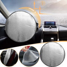 Car Steering Wheel Sunshade Car Interior Summer Special Product Sun Protectionion Coolingss Heat Insulation Aluminum Foil Sunshade(V,Plastic)