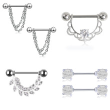 Stainless Steel Nipple Rings Set 8 Pairs