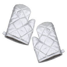HOMEMAXS Childrens Oven Mitts Heated Gloves Thickened Microwave Silver