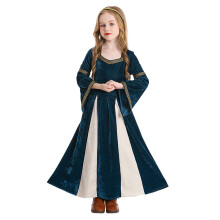 AWZXDE Girls' Stylish Historical Dress for Festivals, Performances & Everyday Wear – Navy, Ages 4-16 (4-6Y)