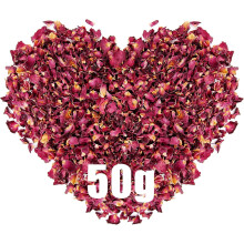 50 g biodegradowalnego konfetti ślubnego – 100% naturalne suszone płatki róż, ekologiczna dekoracja stołów, przyjęć, wyrobu świec