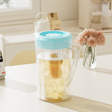 Shatterproof Plastic Water Pitcher with Lid, Heat-Resistant Infuser Jug for Hot/Cold Water, Fruit & Iced Tea Compatible