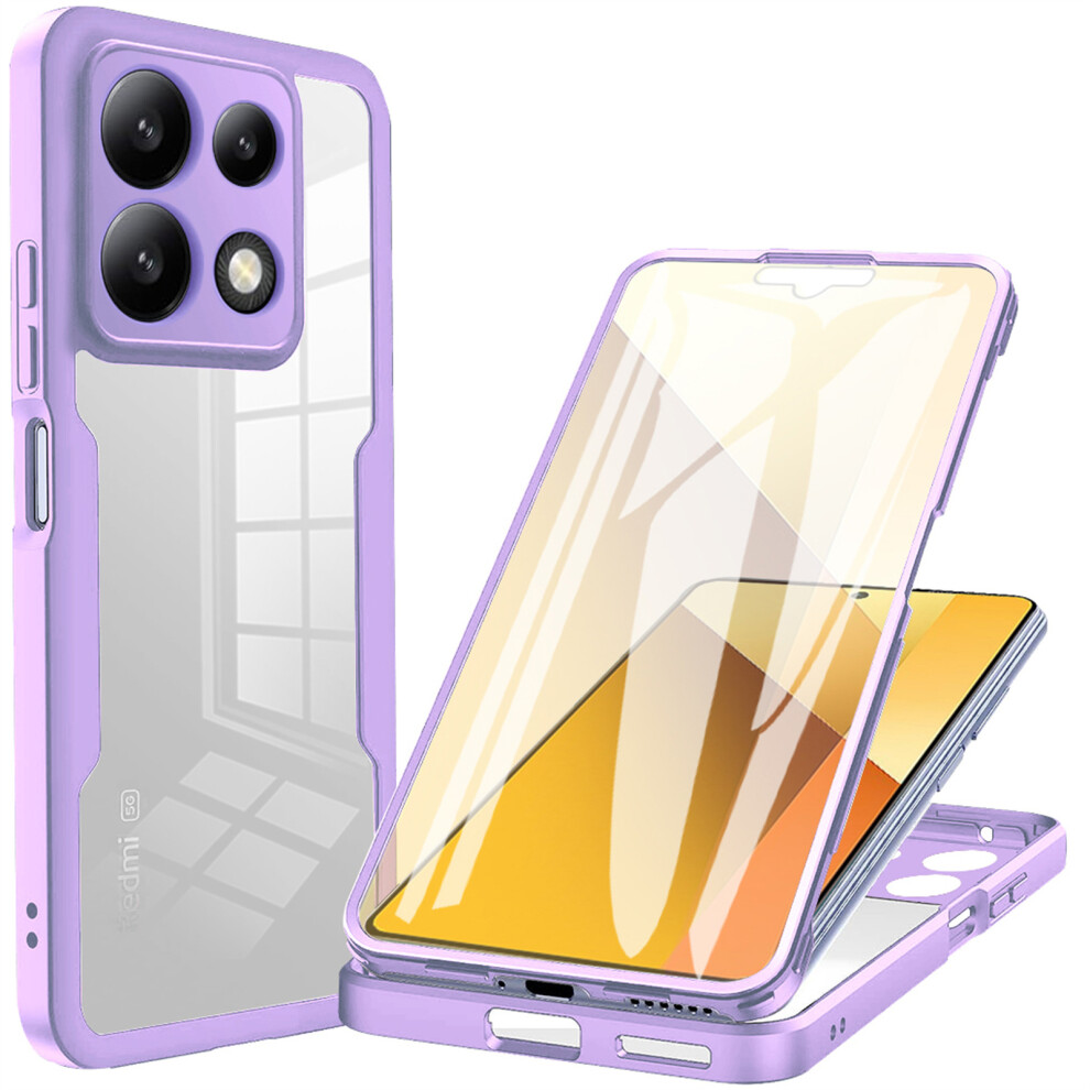 Ccsamll Clear Case With Screen Protector For Xiaomi Redmi Note 13 5G Â Soft Tpu Rugged Bumper, Shockproof, Slim, Qc Purple 9028731664514