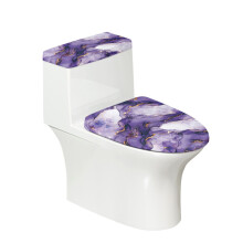 White & Purple Marble Toilet Lid + Tank Cover Set (2 pcs), Compatible with Standard Toilets