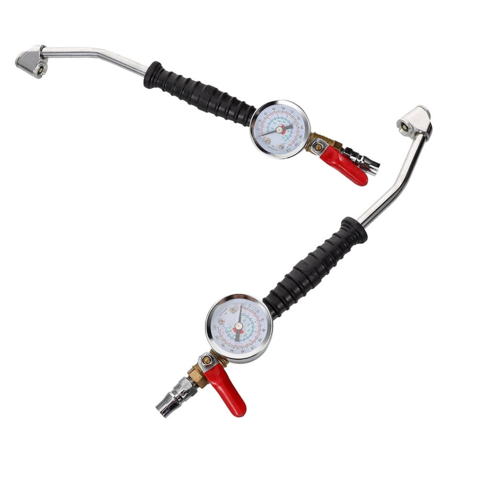 2Pcs Tire Inflator With Gauge, Chuck & Hose Adapter For Air Compressor Â Quick-Inflation Car/Moto/Bike Accessories 9028731766669