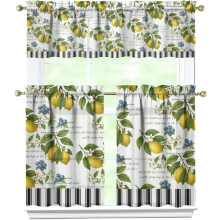 Lemon Kitchen Curtains Set 27.5x36 Inch 3 Pieces