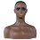 PVC Training Mannequin Head Model With Shoulders In Dark Skin 1