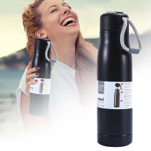 Isolierte 550-ml-Trinkflasche mit Strohhalm, auslaufsicherer Becher für heiße und kalte Getränke, individuell bedruckbarer Becher – ideal für