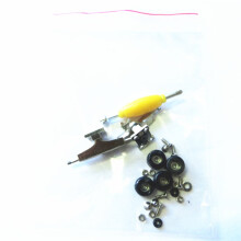 2* trucki do fingerboardu + 4* kółka do fingerboardu, drewniany akcesorium do deski fingerboard DIY, pasujące do deskorolki fingerboard o
