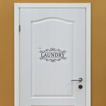 Laundry Room Wall Decal Black Peel and Stick Bathroom Sign Sticker