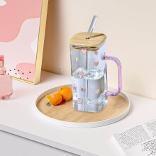 13-Unzen-Glasbecher mit Deckel und Strohhalm – Wiederverwendbare Einmachgläser mit breiter Öffnung für Smoothies, Bubble Tea und Eiskaffee;