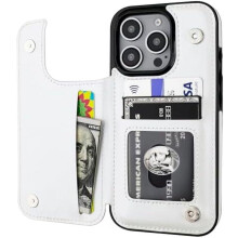 iPhone 16 Pro Wallet Case with Card Holder, PU Leather Kickstand, Double Magnetic Clasp, Shockproof – 6.3"