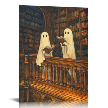Ghost Library vászonkép sötét akadémia gótikus dekoráció