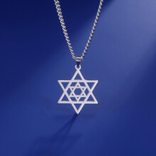 David onde øye halskjede sekskantet Davidsstjerne anheng demonisk heksagram religiøs jødisk amulett israel egyptisk smykker
