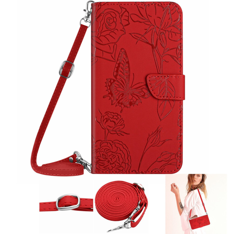 Allytechgroup Case For Samsung Galaxy S25 Â Flip Cover With Lanyard, Strap, Card Holder, Stand & Magnetic Shockproof Back Cover Â Red 9479868109476
