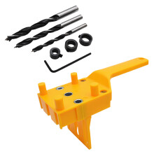Wood Boring Jigs Tool Kit Includes Adjustable Limit-8Pcs Yellow
