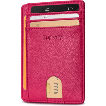 PUMIER Slim Minimalist Front Pocket RFID Blocking Leather Wallets for Men and Women - Cross Black