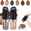 2 Pack Gravity Electric Salt and Pepper Grinder Set Automatic Battery Powered Salt Mill, Adjustable Coarseness, with Blue LED Light 1