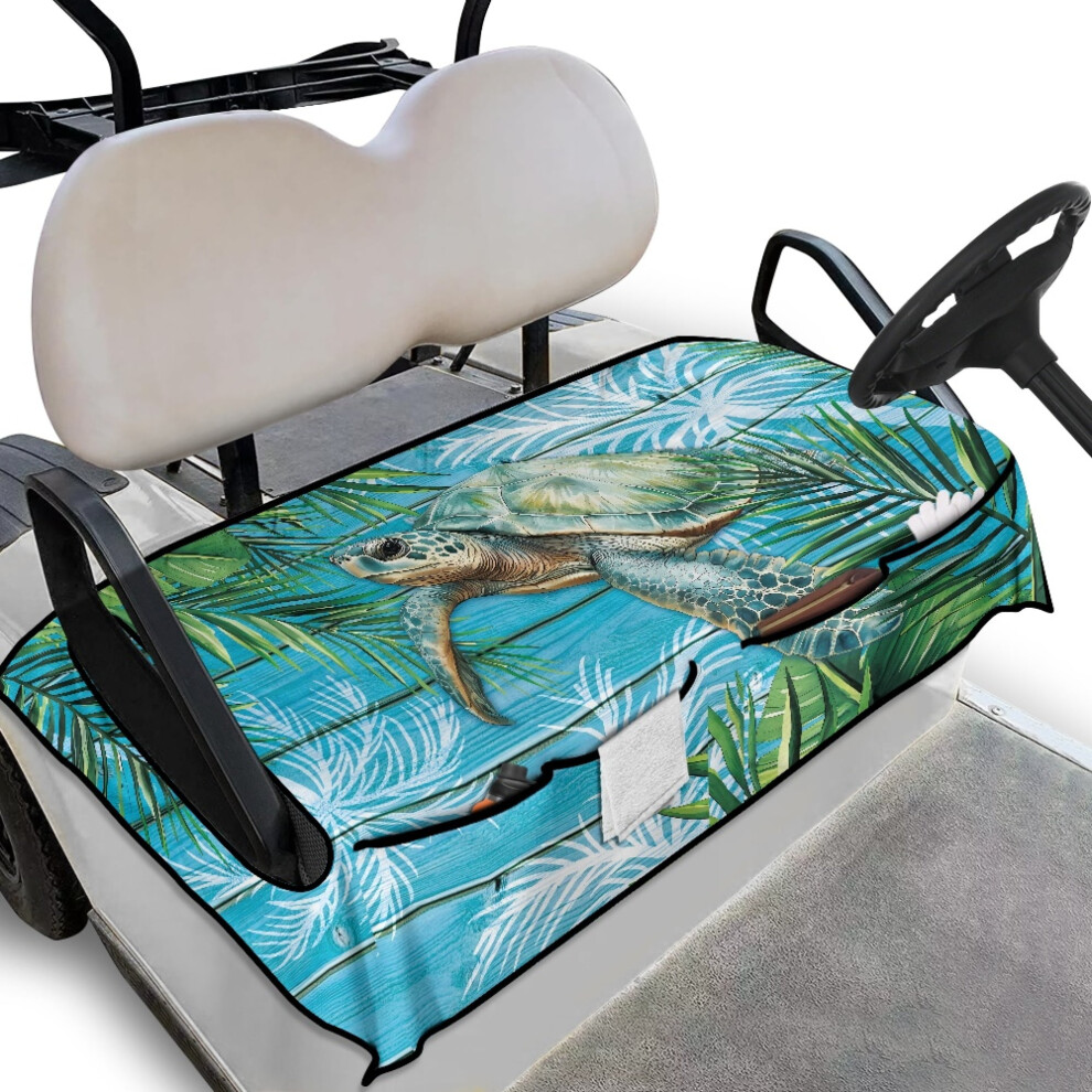 Sea Turtle Golf Cart Seat Cover With 4 Front Pockets Universal Golf Cart Seat Cushion Protection Travel Sports Golf Cart Accessories Decor 9028731946245