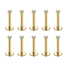 10Pcs/Set Lip Labret Rings Piercing Zircon Monroe Medusa Piercing Helix Conch Cartilage Piercing Earrings
