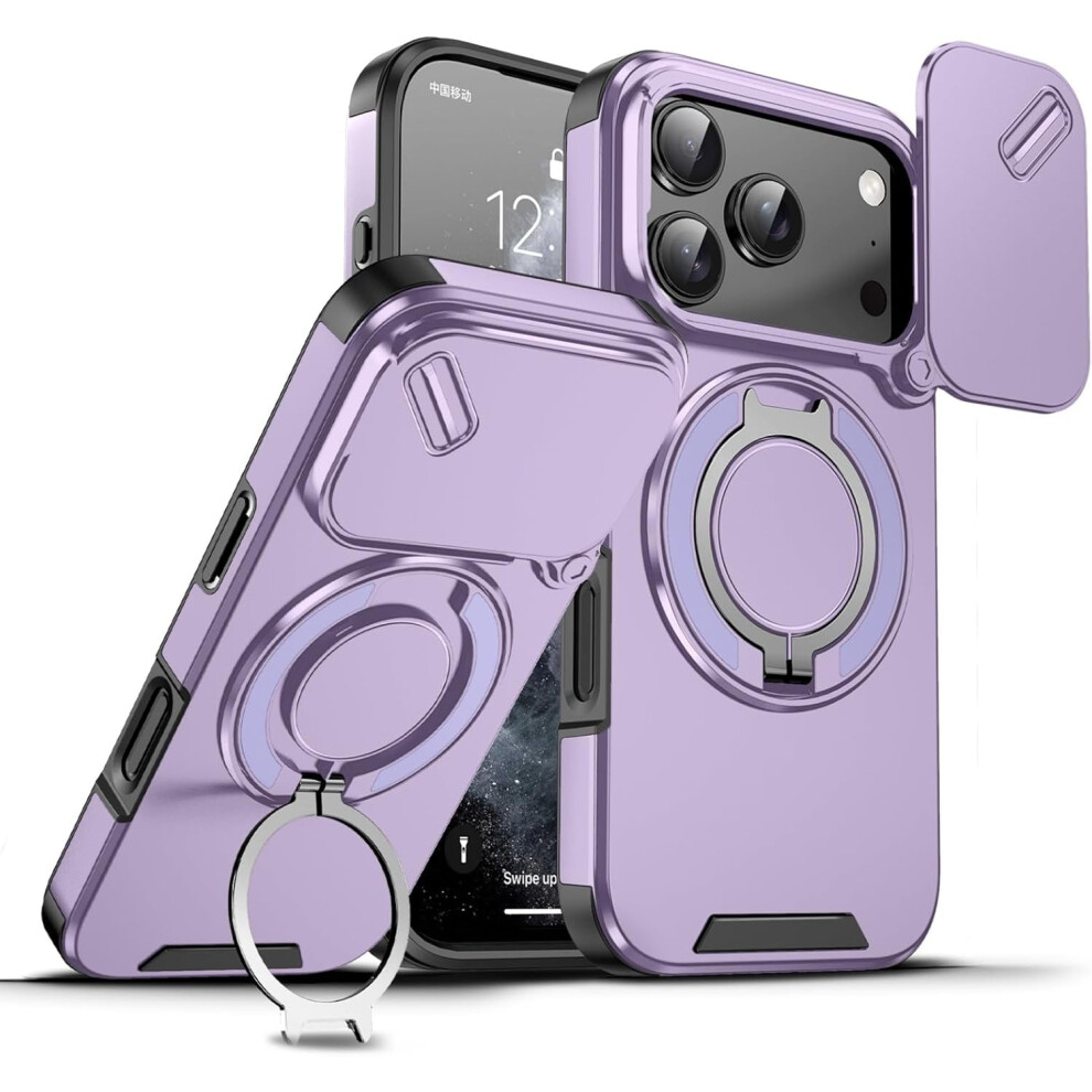 Iphone 17 Pro Max Case With Slide Camera Cover, Military-Grade Drop Protection, 360 Rotating Kickstand 9028731947143