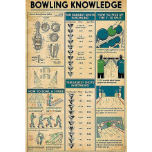 Vintage Bowling Metal Sign – 8x12in Aluminum Wall Decor for Bar, Cafe, Home, Garage, Office (Compatible with Standard Hanging)