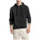 SYMOID Hættetrøjer til mænd Efterår og vinter Ensfarvet tøj til mænd med lomme Sweatshirt Pullover Sort 1