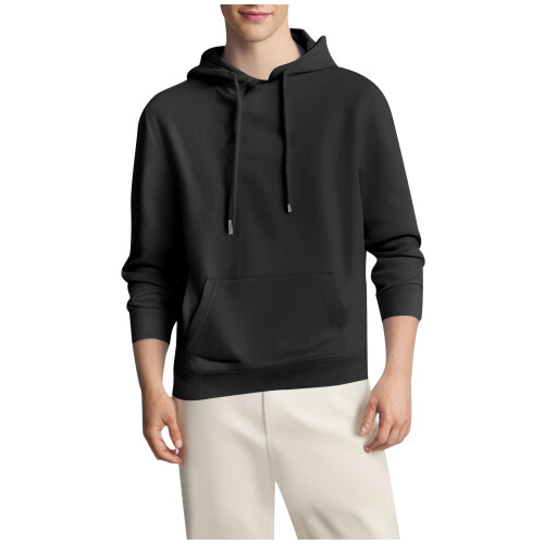 SYMOID Hættetrøjer til mænd Efterår og vinter Ensfarvet tøj til mænd med lomme Sweatshirt Pullover Sort