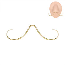 14G/16G Stainless Steel Mustache Shaped Nose Septum Ring Curved Nose Piercing Body Jewelry