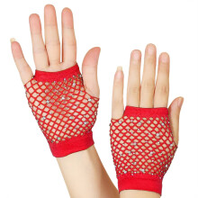 Skeleton Gloves Lace Gloves for Women Fishnet Gloves Fingerless Gloves Leather Gloves for Women Lace Gloves Women One Size Red One Size