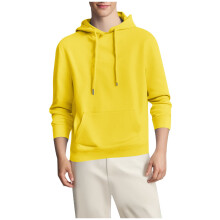 SYMOID Kapuzenpullover für Herren, schlicht, Herbst- und Wintermodell, Pullover mit Tasche, gelb