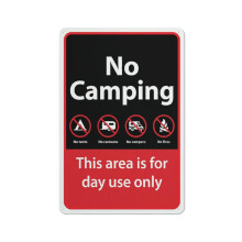 No Camping This Area Is For Day Use Only Sign Outdoor Metal Sign Metal Signs For Business, Workplace, Office, Home (Aluminum) Size: 8 x 12 inch