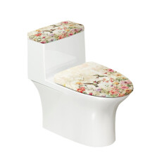 Blumenmuster für festlichen Charme – Ersatz-WC-Sitzbezug aus dehnbarem, elastischem Material mit elastischem Rand und weicher U-Form