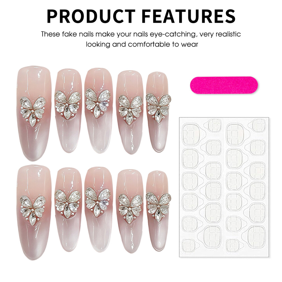 Dachuang Beauty (Eternal Ellipse) Rhinestone Cat Eye False Nails - Reusable Stage Wear