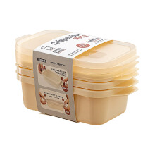 Juego de 3 recipientes para almacenar alimentos (300/600/1100 ml) – Herméticos, aptos para microondas y congelador, libres de BPA, recipientes