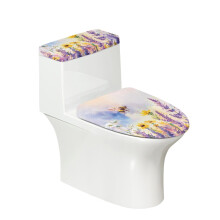 Toiletbrilhoezen set, 2-delige set, 17 x 21 inch, modieus met bijen en bloemen.