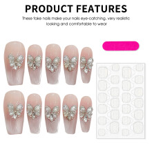 (Middle ladder) Rhinestone Cat Eye False Nails - Reusable Stage Wear