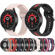 Kompatybilny z Samsung Galaxy Watch 7/6/5/4/FE (40 mm/44 mm), wodoodporny, dwukolorowy pasek silikonowy