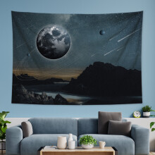 Blingpainting Bolygó Gobelin Űr Kozmosz Galaxis Univerzum Tájkép Ágytakaró Piknik takaró Gobelinek Fali dekoráció Hálószoba Dekorációhoz