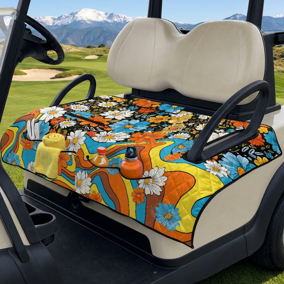 Universal Golf Cart Seat Covers & Towel Blanket, Uv Resistant, 4 Pockets, Compatible With 2-Person Golf Carts 9028731950105