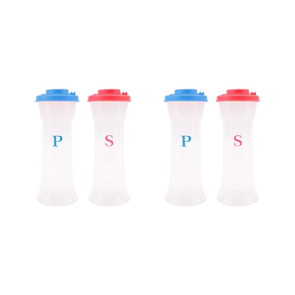 Semoic Plastic Salt And Pepper Shakers With Lids Large Covered Moisture Proof Salt Shaker Pepper Container 4Pack