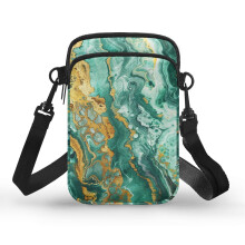 Marmeren schoudertas met dubbele ritssluiting, crossbodytas, stijlvolle polyester