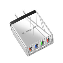 D4Port USB Hub Väggladdare Med QC3.0 Snabbladdningsteknik 3.1A Strömadapter Laddningsstation för flera enheter För Telefoner Surfplattor 1.41Oz