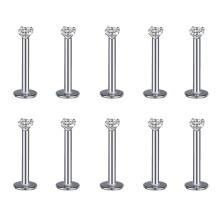 10Pcs/Set Lip Labret Rings Piercing Zircon Monroe Medusa Piercing Helix Conch Cartilage Piercing Earrings